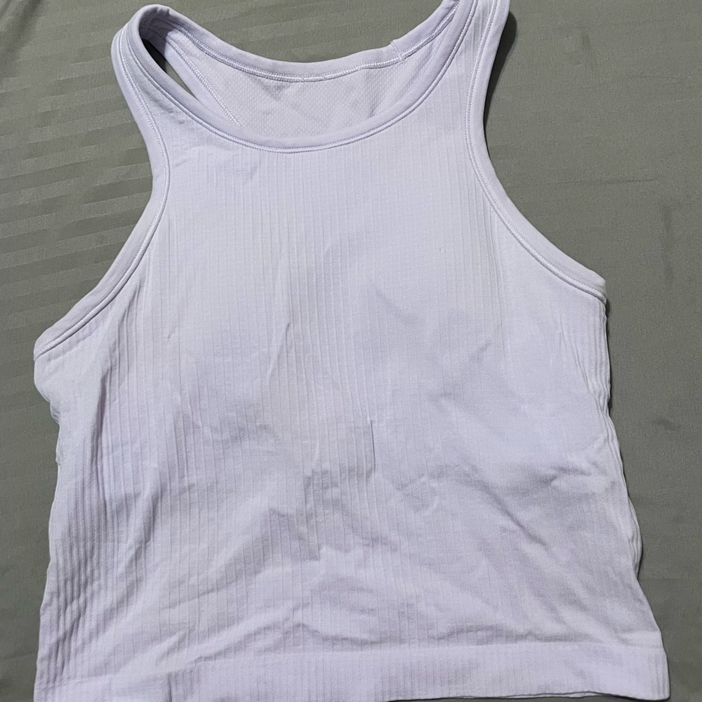 Lavender Dew Lululemon Ebb To Street Racerback Crop size 6
